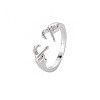 Hand Gesture Love Open Cuff Ring RJEW-S038-226-3