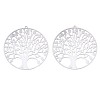 Non-Tarnish 201 Stainless Steel Filigree Pendants STAS-R102-37P-2