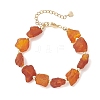 Raw Rough Natural Amber and Electroplate Non-magnetic Synthetic Hematite Beaded Bracelets for Women BJEW-JB13627-2