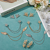 Alloy Rhinestone Hanging Chain Brooches &  Tie Collar Pis JEWB-CY0001-02-3