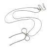 Anti-Tarnish 304 Stainless Steel Bowknot Pendant Round Snake Chain Necklaces for Women NJEW-Z044-10P-2