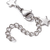 304 Stainless Steel Star Link Chain Bracelet Makings for Women X1-AJEW-TA00028-4