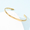 304 Stainless Steel Cuff Bangles for Women BJEW-Z146-05G-5