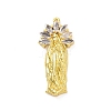 Eco-friendly Rack Plating Brass Micro Pave Cubic Zirconia Pendants KK-F843-26G-1