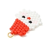 Christmas 304 Stainless Steel & Glass Cylinder Seed Beads Pendnats PALLOY-MZ01443-2