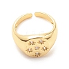 Clear Cubic Zirconia Star Cuff Ring RJEW-A003-02G-3