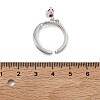 Brass Micro Pave Cubic Zirconia Cuff Open Rings for Women RJEW-L343-05P-01-5