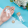 2Pcs 2 Colors Column Transparent Glass Baby Teeth Empty Cork Bottles with Alloy Tooth Tassel Charms and Tooth Picture Stickers AJEW-NB00017-3