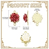 20Pcs 2 Colors Alloy & Plastic Rose Flower Connector Charms FIND-YW0008-32-3