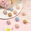 10Pcs 5 Colors Polymer Clay Rhinestone Beads with Resin RESI-YW0005-99-4