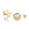 Brass Stud Earring Findings X-KK-G372-01G-2