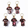 Assembled Synthetic Bronzite and Imperial Jasper Openable Perfume Bottle Pendants LS-G-S366-057C-1