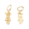 Brass Owl Dangle Leverback Earrings Findings KK-N216-551-1