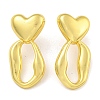 Rack Plating Heart Brass Stud Earrings EJEW-I313-02G-1