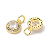 Brass Micro Pave Clear Cubic Zirconia Charms KK-K360-16G-2