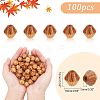 Olycraft 100Pcs Bicone Unfinished Natural Wood Beads WOOD-OC0002-48-2