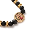 Faceted Rondelle Glass Rosary Bead Necklaces NJEW-DC00014-3