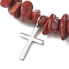 Natural Gemstone Chip Beads  Stretch Bracelets BJEW-JB13250-4