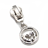 Zinc Alloy Zipper Head with Flat Round with Butterfly Charms PW-WG99872-01-1