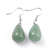 Natural Green Aventurine Dangle Earrings EJEW-P143-C12-1