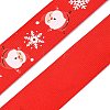 1 Roll Christmas Printed Polyester Grosgrain Ribbons OCOR-YW0001-05C-2