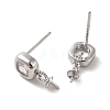 925 Sterling Silver Stud with Cubic Zirconia Earrings Findings STER-Z007-05P-2