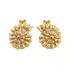 Shell Shape Brass Stud Earrings EJEW-Q811-25G-1
