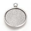 Vintage Tibetan Style Alloy Clock Pendant Cabochon Settings TIBEP-O006-20AS-3