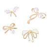 4Pcs 4 Styles Bowknot Alloy Rhinestone Brooches for Women JEWB-TA0001-30-2