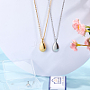 2Pcs 2 Colors 201 Stainless Steel Teardrop Memorial Urn Ashes Pendant Necklaces NJEW-CN0001-21-4