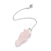 Natural Rose Quartz Pointed Dowsing Pendulums AJEW-B020-03P-07-2