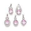Brass Micro Pave Cubic Zirconia Pendants KK-T072-55P-1