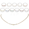 12Pcs 12 Styles Constellation Brass Star & Natural Mixed Stone Faceted Round Beaded Pendant 304 Stainless Steel Cable Chain Necklaces NJEW-JN05612-2