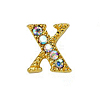 Alloy Gold Rhinetone Letters Nail Stud Cabochons MRMJ-S047-023X-1