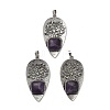 Natural Amethyst Square Big Pendants G-F763-07AS-07-1