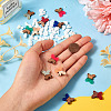 12Pcs 6 Colors Opaque Resin & Walnut Wood Connector Charms RESI-TA0002-70-6