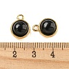 Natural Black Onyx(Dyed & Heated) Half Round Charms STAS-L080-009G-01-3