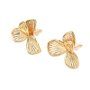 Brass Leaf Stud Earrings EJEW-D337-11G-4