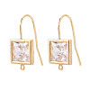 Brass Micro Pave Clear Cubic Zirconia Earring Hooks X-KK-N267-36G-1