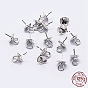 925 Sterling Silver Cup Pearl Bail Pin Pendants STER-F036-04S-6mm-3