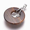 Natural Tiger Eye Pendants G-F573-C15-4