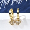 Heart Brass Hoop Earrings EJEW-Z086-09G-1