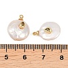 Brass Micro Pave Cubic Zirconia with Natural Pearl Pendants KK-Z146-07B-03-3