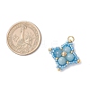 Natural & Synthetic Mixed Gemstone & Glass Seed Beaded Star Pendants PALLOY-MZ00691-2