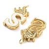 Brass Micro Pave Clear Cubic Zirconia Pendants KK-G498-01S-02-2