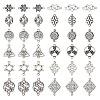  72Pcs 12 Styles Tibetan Style Alloy Connector Charms TIBE-TA0001-29-10