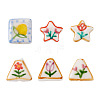 6Pcs 6 Styles Printed Handmade Porcelain Beads PORC-TA0001-49-1