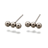 Tarnish Resistant 201 Stainless Steel Beaded Horizontal Bar Stud Earrings with 316 Stainless Steel Pin for Women STAS-K238-01P-2