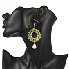 Brass Glass Beads Dangle Earrings EJEW-MZ00764-03-5
