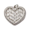 Brass Micro Pave Clear Cubic Zirconia Pendants KK-U076-21P-1